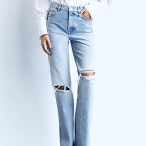 Zara High Rise Wide Leg Jean Tik Tok famous